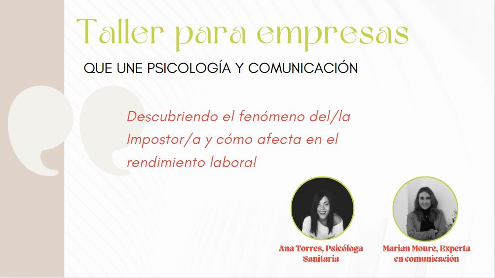 Taller para empresas: síndrome del impostor